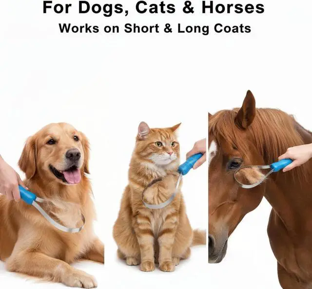 Alt view image 7 of 7 - Dual-Sided Grooming Blade for Dogs - Shedding Brush with Stainless Steel Blades for Short and Long Hair Coats