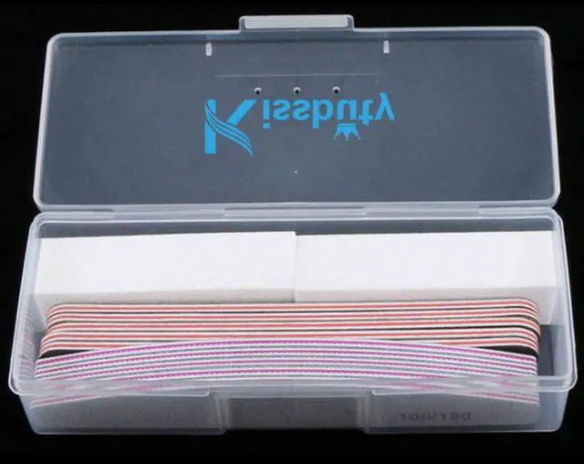 Main image of Kissbuty 12PCS/Box Mixed Nail File Manicure Pedicure (2pcs White Buffer Block+5pcs Emery Board Black+5pcs Emery Board White Nail Files)