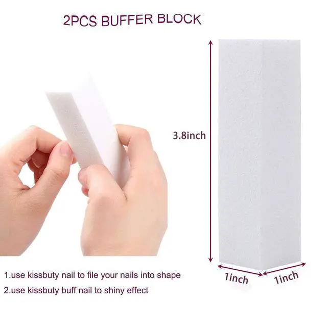 Alt view image 3 of 7 - Kissbuty 12PCS/Box Mixed Nail File Manicure Pedicure (2pcs White Buffer Block+5pcs Emery Board Black+5pcs Emery Board White Nail Files)