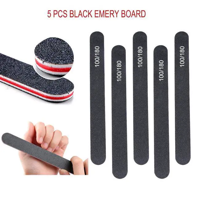 Alt view image 6 of 7 - Kissbuty 12PCS/Box Mixed Nail File Manicure Pedicure (2pcs White Buffer Block+5pcs Emery Board Black+5pcs Emery Board White Nail Files)