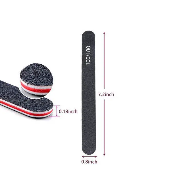 Alt view image 4 of 7 - Kissbuty 12PCS/Box Mixed Nail File Manicure Pedicure (2pcs White Buffer Block+5pcs Emery Board Black+5pcs Emery Board White Nail Files)