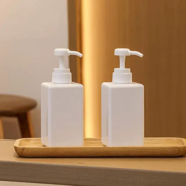 Alt view image 2 of 7 - Plastic Pump Bottle Refillable Lotion Soap Dispenser 15oz White 2 Pack | Sturdy, BPA-Free, Leak Proof, Empty Liquid Container for Dish Hand Soap, Body Wash, Shampoo, Kitchen Bathroom Decor