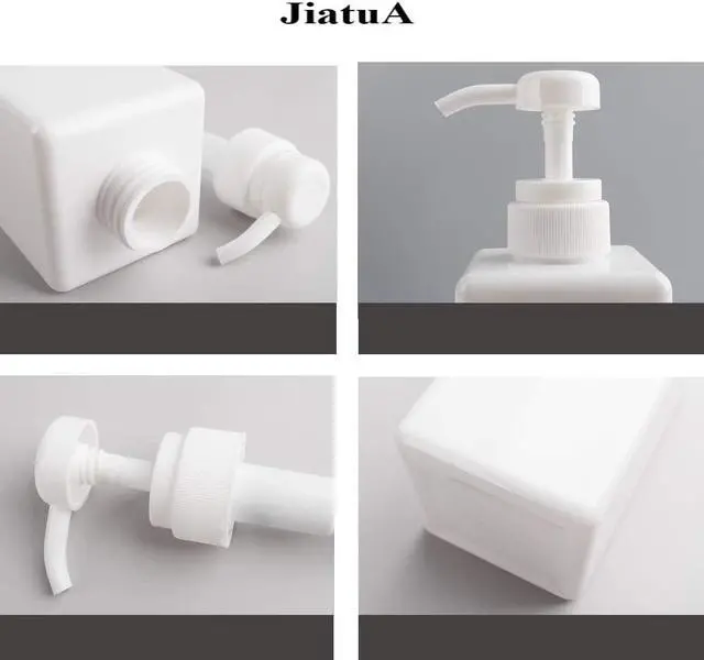 Alt view image 6 of 7 - Plastic Pump Bottle Refillable Lotion Soap Dispenser 15oz White 2 Pack | Sturdy, BPA-Free, Leak Proof, Empty Liquid Container for Dish Hand Soap, Body Wash, Shampoo, Kitchen Bathroom Decor