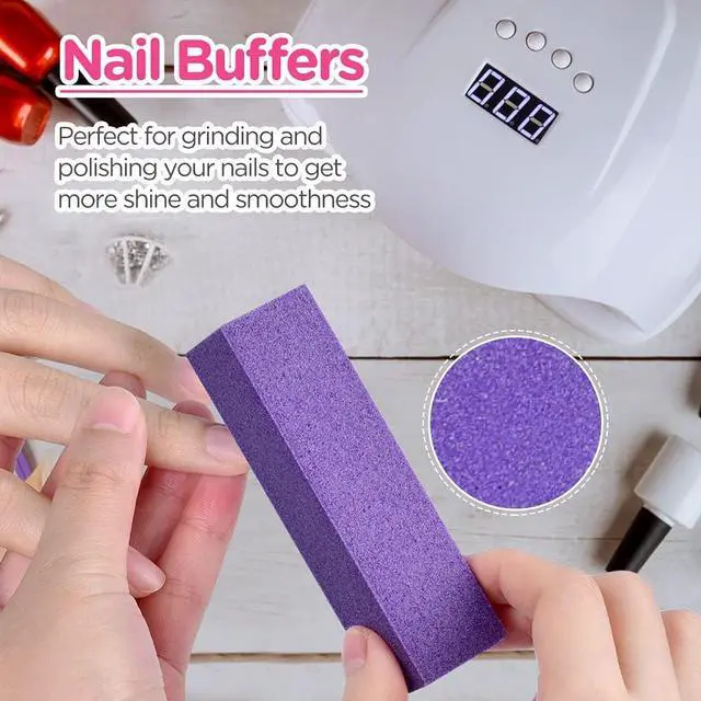 Alt view image 5 of 7 - TsMADDTs 100 180 Grit Nail Files and Buffers, Manicure Set for Nail Prep | EVA Emery Boards, For Natural Nails, Shape and Buff, Home, Salon, Travel, For Pros and Beginners, 12PCS Nail Care Set
