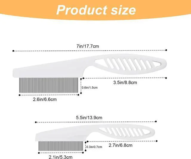 Alt view image 2 of 7 - NQEUEPN 2-in-1 Multifunctional Pet Hair Comb, Stainless Steel & ABS, 2 Packs, for Grooming & Dehairing, Cat & Dog Comb