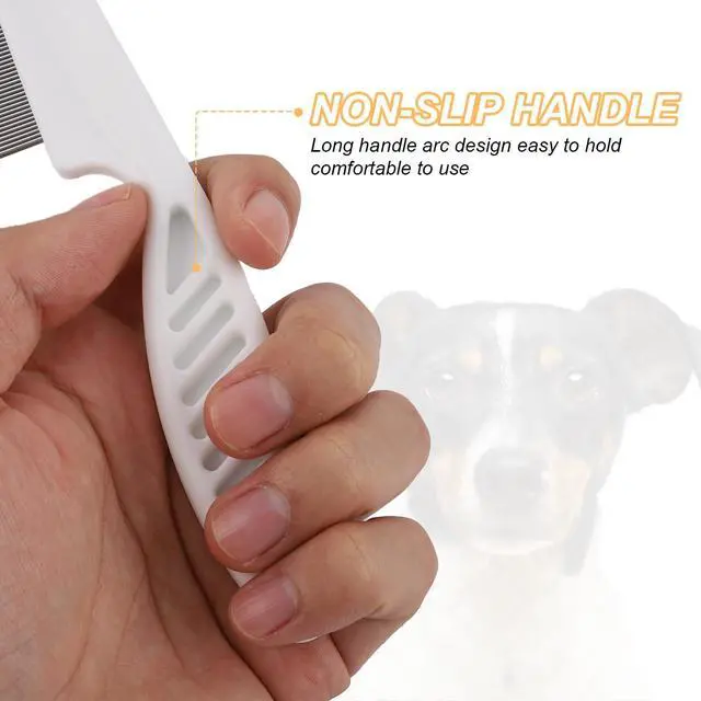 Alt view image 3 of 7 - NQEUEPN 2-in-1 Multifunctional Pet Hair Comb, Stainless Steel & ABS, 2 Packs, for Grooming & Dehairing, Cat & Dog Comb