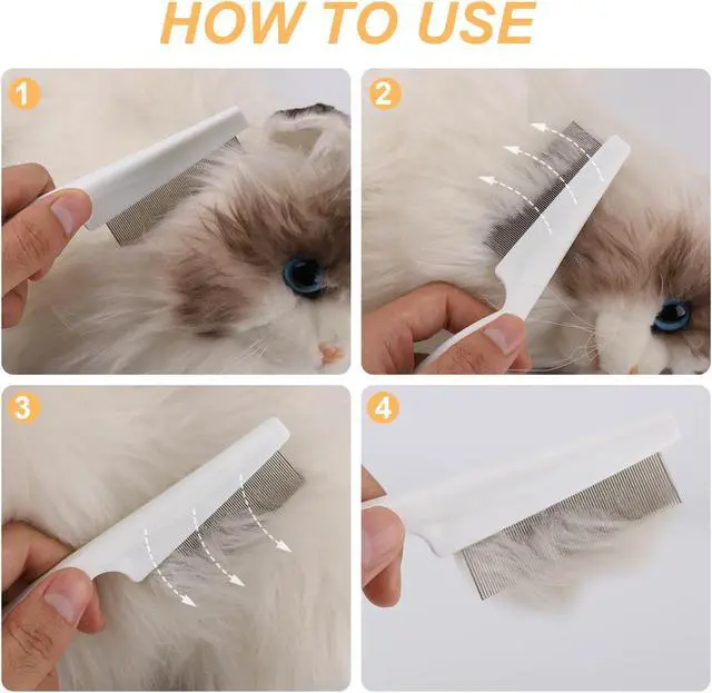 Alt view image 5 of 7 - NQEUEPN 2-in-1 Multifunctional Pet Hair Comb, Stainless Steel & ABS, 2 Packs, for Grooming & Dehairing, Cat & Dog Comb