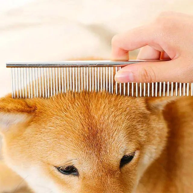 Alt view image 4 of 7 - 4 PCS Stainless-Steel Comb Dog Combs for Knots, Mats & Loose Hair Removal - Effective Dematting Tool, Comfortable, Lightweight, Portable & Safe for Dogs, Cats & Pets