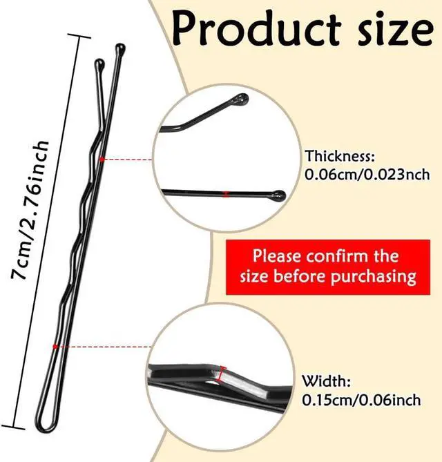 Alt view image 2 of 7 - YINGFENG 220pcs Large 2.76-Inch Bobby Pins for Women, Super Grip Black Hair Clips with Box - Reusable Non-Slip Pins for Thick, Long Hair
