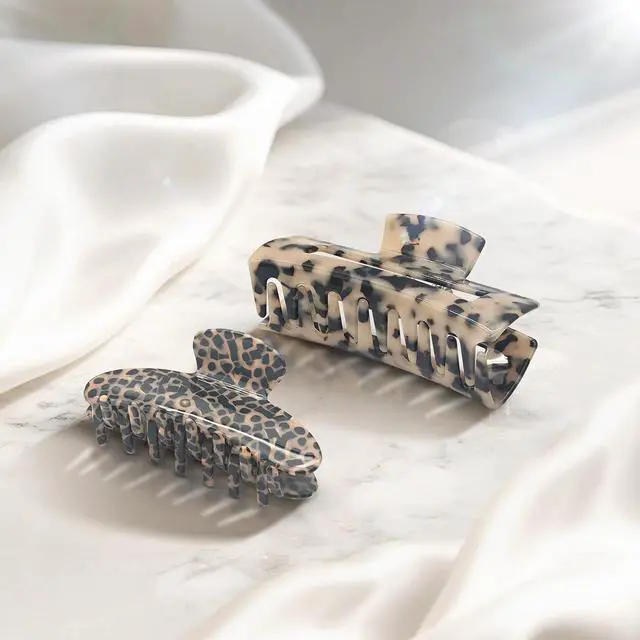 Alt view image 7 of 7 - YIERSO Large Hair Claws Clips for Women, 4.33"Acetate Strong Hold Non-Slip | Jumbo Claw Stylish Hair Accessories for Thick/Nomal/Thin Curly Hair, 2Pack