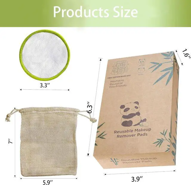Alt view image 3 of 7 - 28 Pack Reusable Makeup Remover Face Pads with Laundry Bag Washable Soft and Comfortable Cleaning Face Skin,Washable Bamboo Cotton Rounds Multicolour