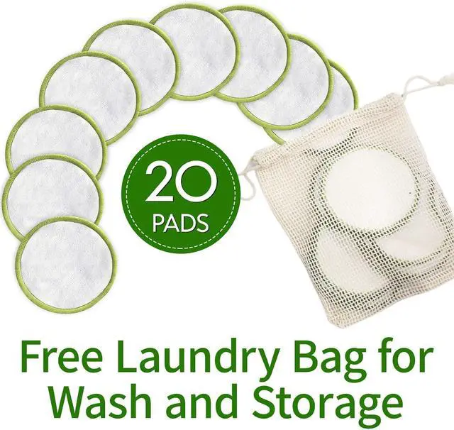 Alt view image 4 of 7 - 28 Pack Reusable Makeup Remover Face Pads with Laundry Bag Washable Soft and Comfortable Cleaning Face Skin,Washable Bamboo Cotton Rounds Multicolour