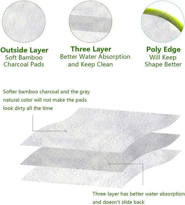 Alt view image 5 of 7 - 28 Pack Reusable Makeup Remover Face Pads with Laundry Bag Washable Soft and Comfortable Cleaning Face Skin,Washable Bamboo Cotton Rounds Multicolour