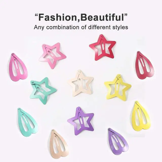 Alt view image 3 of 6 - ECADY Hair Clips Colorful Hair Barrette Metal Cute Snap Hair Clips for Girls, Toddlers, Kids - 2 inch, 100pcs