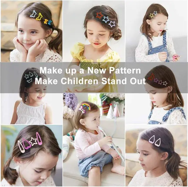 Alt view image 2 of 6 - ECADY Hair Clips Colorful Hair Barrette Metal Cute Snap Hair Clips for Girls, Toddlers, Kids - 2 inch, 100pcs