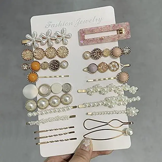 Main image of Mehayi 20 PCS Pearls Hair Clips Fashion Korean Style Acrylic ResinHairpins / Barrettes for Women and Ladies Girls Headwear Styling Tools Hair Accessories Bobby Pins