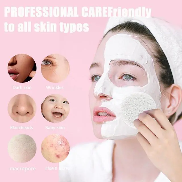 Alt view image 4 of 7 - 50-Count Facial Sponges Compressed Natural Cellulose Sponge Round Shape Face Sponge for Face Cleansing Exfoliating and Makeup Removal, White