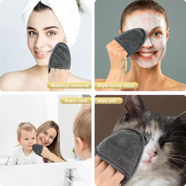 Alt view image 2 of 7 - SINLAND Reusable Makeup Remover Pads Grey 6 Pack | Reusable Microfiber Gentle Facial Cleansing Cloths,Soft Makeup Remover cloth With Laundry Bag,for All Skin Types Friendly