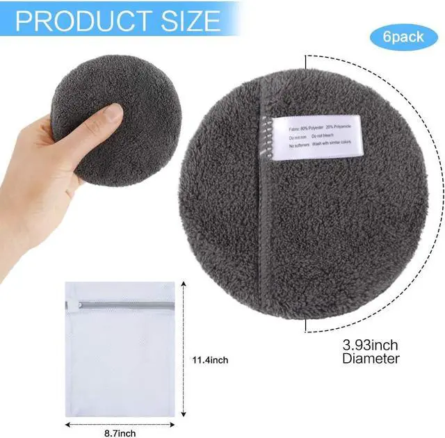 Alt view image 2 of 7 - SUNLAND Reusable Makeup Remover Pads for Face,Eyes,Lips Microfiber Face Cleansing Gloves Washable Makeup Remover Cloth with Laundry Bag Rounds Pads