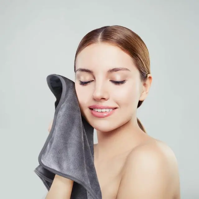 Alt view image 2 of 7 - KinHwa Reusable Microfiber Face Towels Makeup Remover Cloths Quick Dry Soft | Facial Washcloths Gentle for Sensitive Skin Reusable Alternative to Disposable Face Wipes 3 Pack Gray