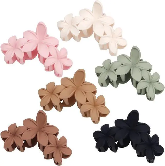 Alt view image 7 of 7 - Ahoney 6PCS Flower Hair Claw Clips for Women Thick Beach Hair Accessories | Big Flower Claw Clip Strong Hold Nonslip, Hawaiian Hibiscus Cute Hair Clips Beach Outfits for Women Girls