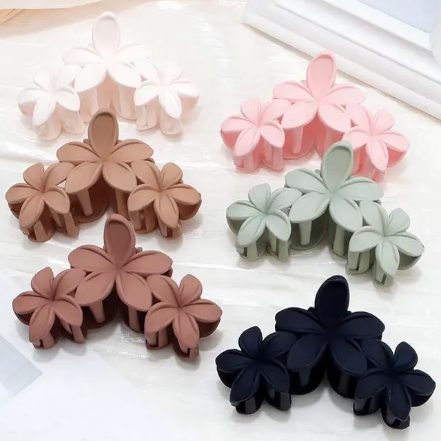 Alt view image 6 of 7 - Ahoney 6PCS Flower Hair Claw Clips for Women Thick Beach Hair Accessories | Big Flower Claw Clip Strong Hold Nonslip, Hawaiian Hibiscus Cute Hair Clips Beach Outfits for Women Girls