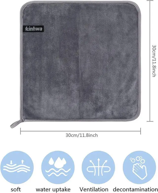Alt view image 5 of 7 - KinHwa Reusable Microfiber Face Towels Makeup Remover Cloths Quick Dry Soft | Facial Washcloths Gentle for Sensitive Skin Reusable Alternative to Disposable Face Wipes 3 Pack Gray