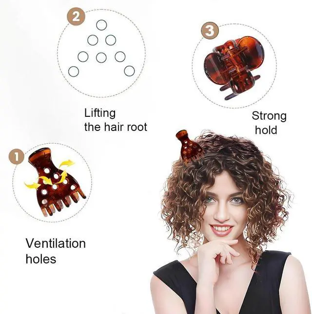 Alt view image 4 of 7 - 8 Hair Volume Clip for Thick Hair, Root Clips for Curly Hair Volume | Claw Clips for Women Root Lifting for Curl