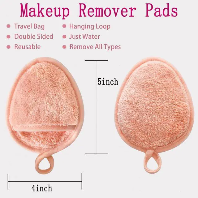 Alt view image 2 of 6 - Reusable Makeup Remover Pads Washable Facial Makeup Cleansing Cloths | 2-Layer,Soft Thick Facial Makeup Remover Pads, Reusable and Washable, Fast Drying, Ideal for all skin type