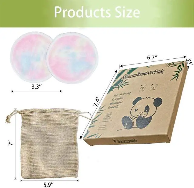 Alt view image 5 of 7 - 28 Pack Reusable Makeup Remover Face Pads with Laundry Bag Washable Soft and Comfortable Cleaning Face Skin,Washable Bamboo Cotton Rounds Colorful