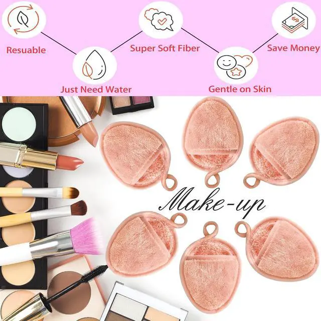 Alt view image 4 of 6 - Reusable Makeup Remover Pads Washable Facial Makeup Cleansing Cloths | 2-Layer,Soft Thick Facial Makeup Remover Pads, Reusable and Washable, Fast Drying, Ideal for all skin type