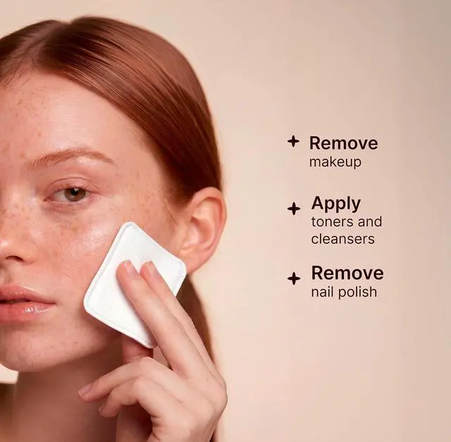 Alt view image 2 of 4 - SoulSation Extra Large Face Pads (100 Count) - Durable, Absorbent, Hypoallergenic, Dermatologically Tested - Removes Makeup & Nail Polish, Apply Cleansers & Toners & Micellar Water