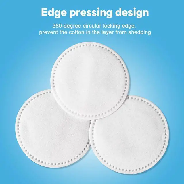 Alt view image 4 of 7 - Cotton Rounds for Facial Cleansing and Nail Polish Removal (300count) - 100 Count, Pack of 3,100% Pure Cotton, Hypoallergenic Makeup Remover Pads, Lint-Free Multi-Layer Design