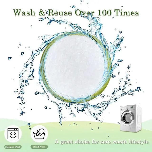 Alt view image 3 of 7 - Chloven Reusable Cotton Rounds 30 Pack Washable Bamboo Makeup Remover Pads | Reusable Cotton Pad for Toner and Gentle Cleansing Reusable Face Pads for Skincare & Nail Polish Removal with Mesh Bag