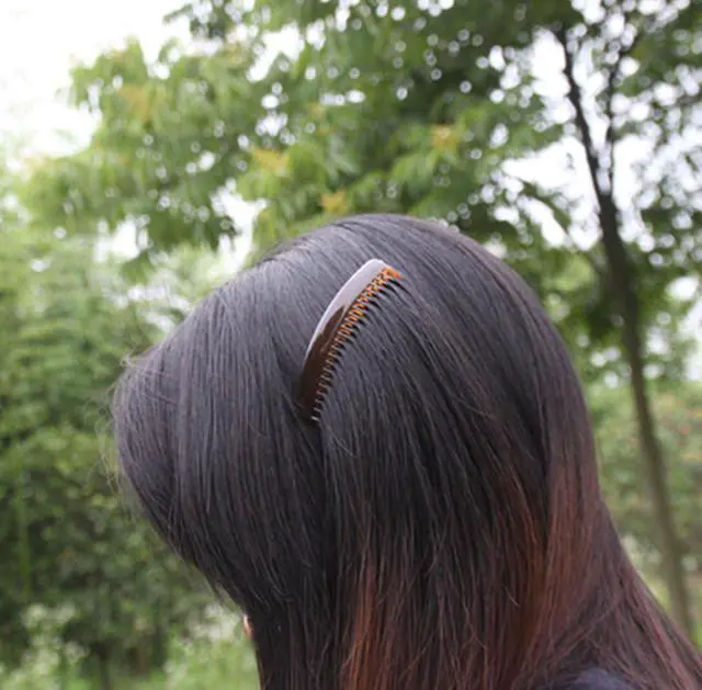 Alt view image 6 of 6 - Yeshan 3.2" Plastic Hair Side Comb With Teeth Comb HairPin Clip for women,Brown (12pcs)