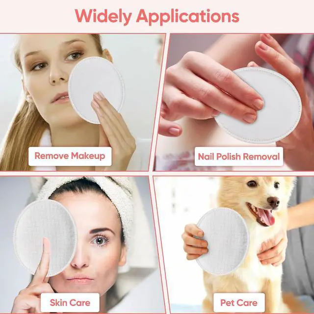 Alt view image 6 of 6 - ICOTLE Large Oval Cotton Pads, 70 Count, 3-Layer, Dual Textured Design, Lint-Free, Ultra-Soft Cotton Oval for All Skin Types Cotton Pads for Makeup Removal, Cleansing, Skin Care etc.