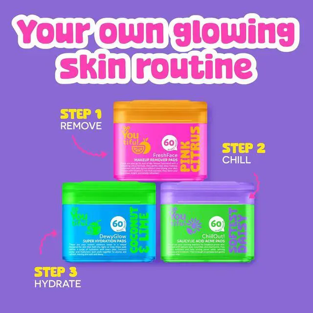 Alt view image 4 of 7 - BeYoutiful ChillOut Gentle Acne Cleansing Face Wipes with Salicylic Acid | BeYoutiful ChillOut Gentle Acne Cleansing Face Wipes with Salicylic Acid for Teens and Kids, 60 Toner Facial Pads