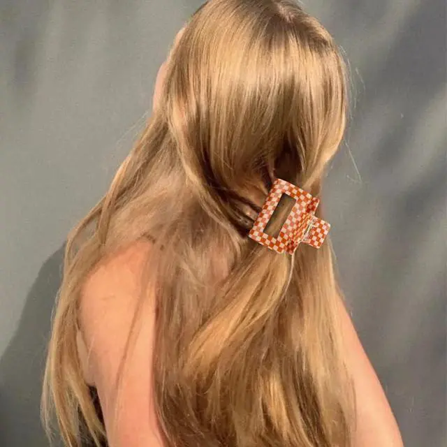Alt view image 7 of 7 - Ahoney 4 Pack Checkered Hair Claw Clips for Thin Hair Y2k Hair Accessories | 2" Small Hair Clips for Thick Hair Cute Hair Clips for Women Girls