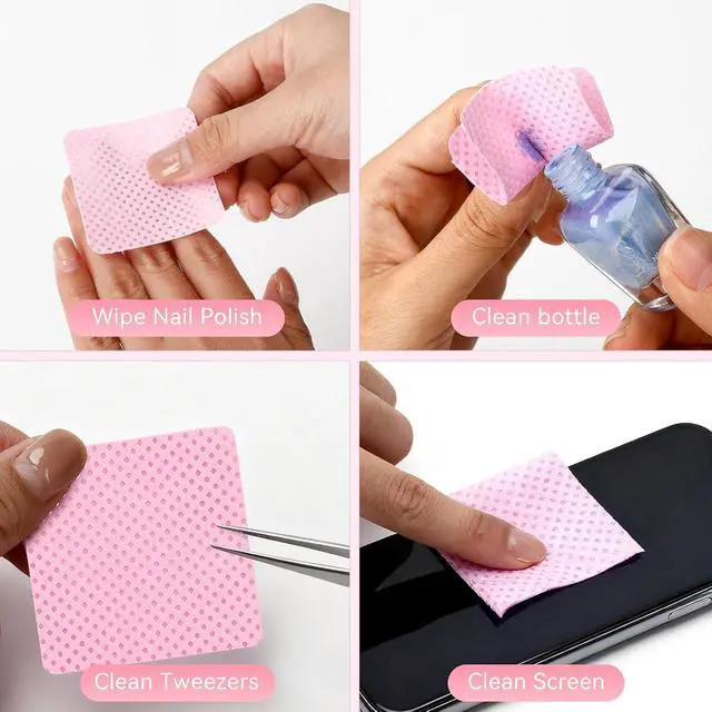 Alt view image 4 of 7 - 720Pcs Lint Free Nail Wipes, Absorbent, Soft, Non-Woven, No Lint | Nail Supplies, Nail Polish Wipe, Pads Gel Nails, Naile Glue Wipes, for Fingernail Polish Remover Eyelash Extensions Nail Art