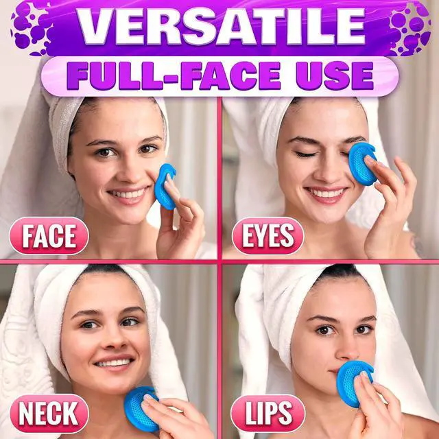 Alt view image 5 of 7 - 2 in 1 Face Scrub Pads, 3 Pcs Reusable Microfiber Facial Scrubber | Removes Makeup from Eyes, Lips, and Neck - an Exfoliating Texture Gives a Deeper Cleanse - Washable Soft Microfiber Cloths
