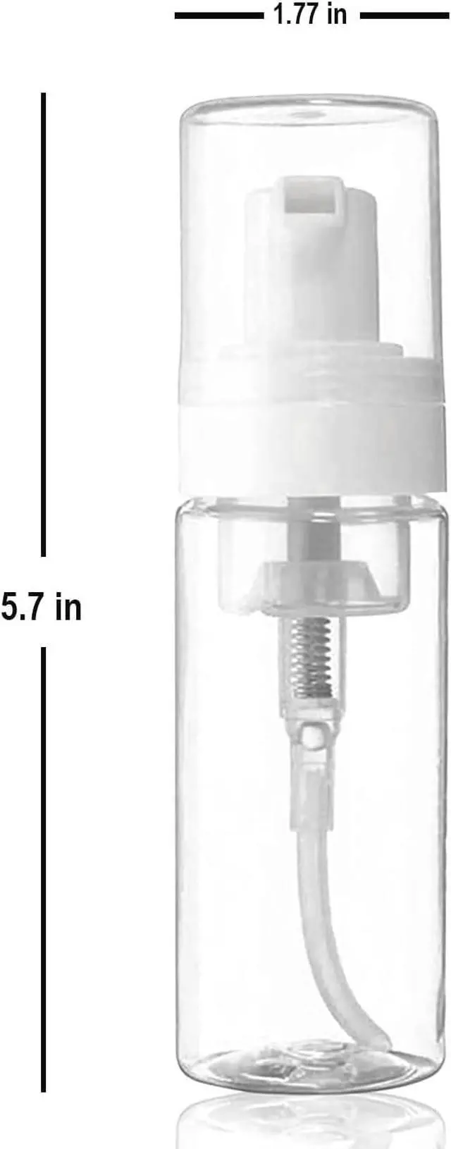 Alt view image 7 of 7 - 3-Pack Travel-Sized Foaming Pump Bottles - Empty Foaming Liquid Soap Dispensers - for Refillable Travel Hand Soap Shampoo Foaming Castile Cosmetics - BPA Free (100ml/3.3oz) (Clear)