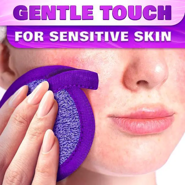 Alt view image 6 of 7 - 2 in 1 Face Scrub Pads, 3 Pcs Reusable Microfiber Facial Scrubber | Removes Makeup from Eyes, Lips, and Neck - an Exfoliating Texture Gives a Deeper Cleanse - Washable Soft Microfiber Cloths