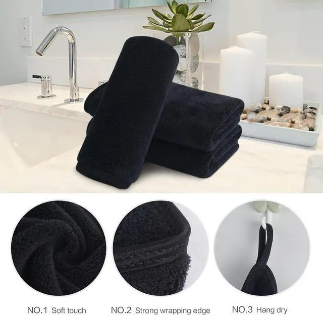 Alt view image 5 of 7 - SINLAND Absorbent Coral Velvet Washcloth Ultra Soft Microfiber Face Towels 12 x 12 inch Multi-Purpose Face Cloths for Household and Sport
