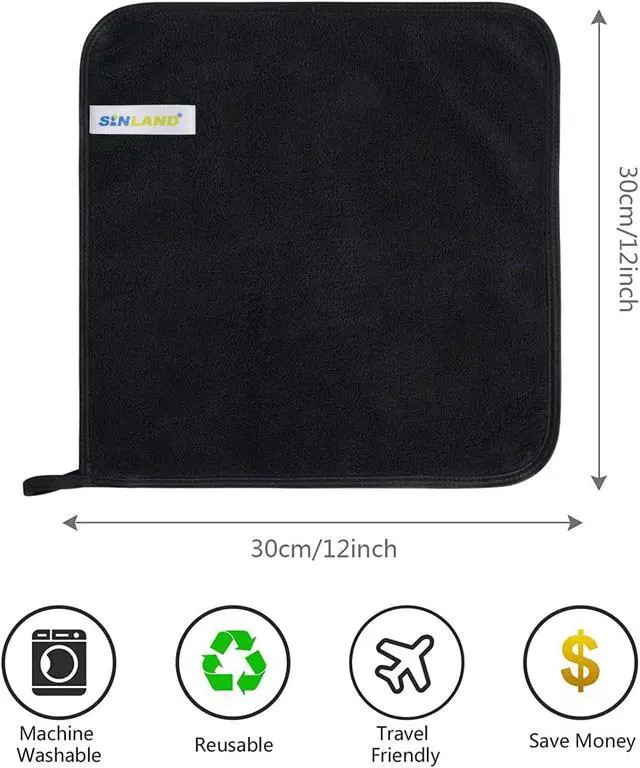Alt view image 6 of 7 - SINLAND Absorbent Coral Velvet Washcloth Ultra Soft Microfiber Face Towels 12 x 12 inch Multi-Purpose Face Cloths for Household and Sport
