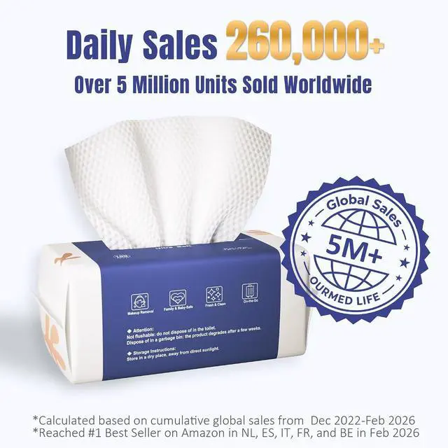 Alt view image 2 of 7 - Ourmed Life Face Towels Disposable, Ultra Soft & Absorbent, 100 Count | Lint-Free, Sensitive Skin Friendly, Biodegradable, Skincare, Makeup Remover Dry Wipes, Facial Towels for Women Cleansing