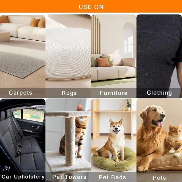 Alt view image 6 of 7 - 2-Piece Pet Hair Removal & Grooming Kit: Static Hair Remover Glove for Furniture, Carpet, Couch + Gentle Pet Grooming Glove for Cats & Dogs