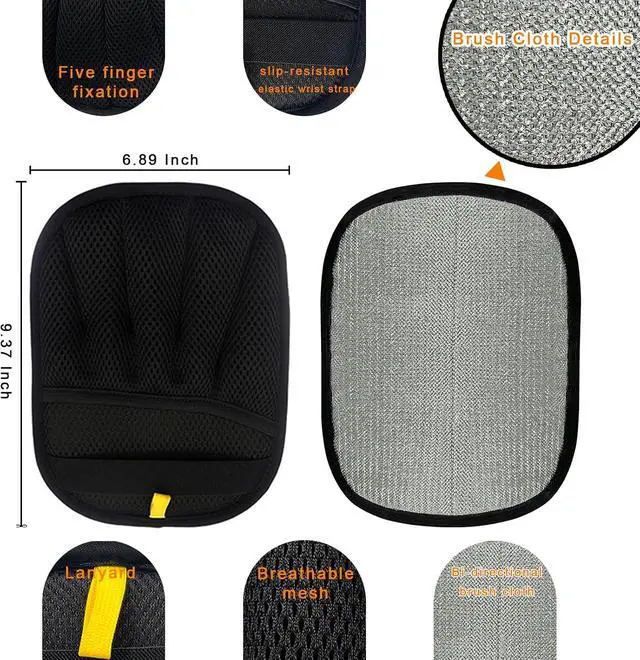 Alt view image 7 of 7 - 2-Piece Pet Hair Removal & Grooming Kit: Static Hair Remover Glove for Furniture, Carpet, Couch + Gentle Pet Grooming Glove for Cats & Dogs
