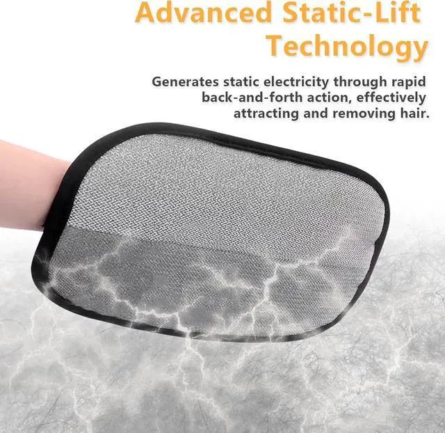 Alt view image 2 of 6 - Upgraded Electrostatic Pet Hair Removal Glove for Cats & Dogs - Thickened Reusable & Washable Magic Brush, Pet Hair Remover Glove Tool for Clothes, Couch, Carpet, Furniture & Car Seat