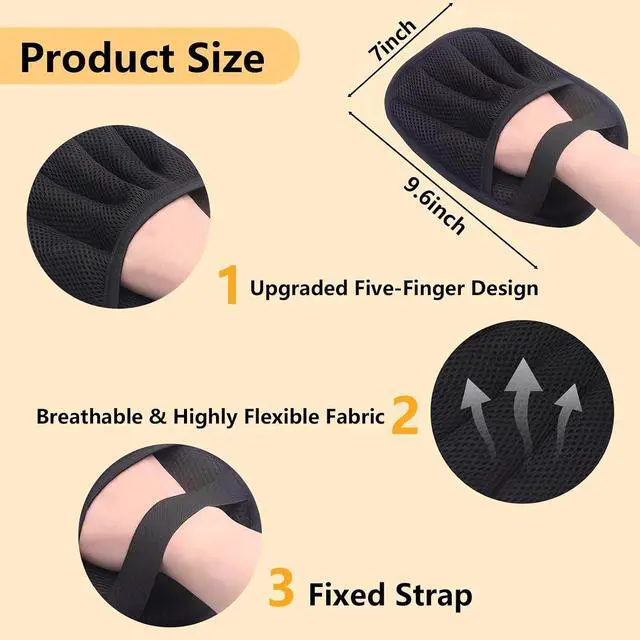 Alt view image 3 of 6 - Upgraded Electrostatic Pet Hair Removal Glove for Cats & Dogs - Thickened Reusable & Washable Magic Brush, Pet Hair Remover Glove Tool for Clothes, Couch, Carpet, Furniture & Car Seat