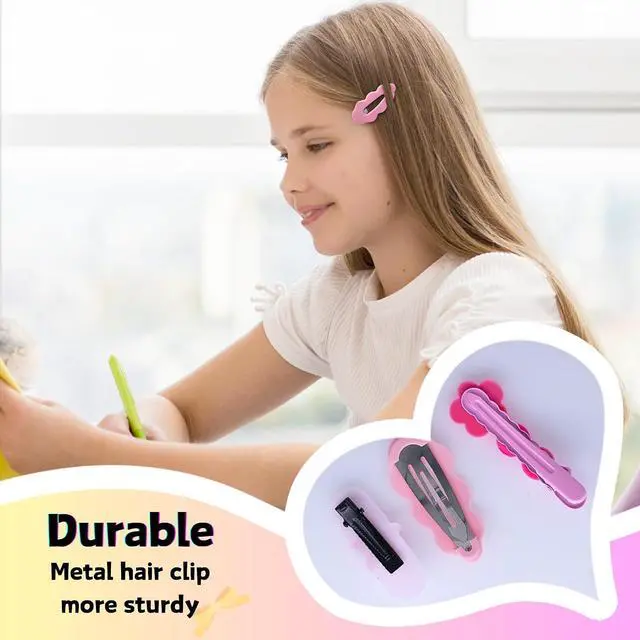 Alt view image 4 of 7 - 70PCS Hair Accessories for Girls Little Girl Hair Clips Barrettes for Baby Toddler Teens Women Kids Cute Candy Colorful Flower Gift for 6-18 Ages (Girls Hair Accessories)